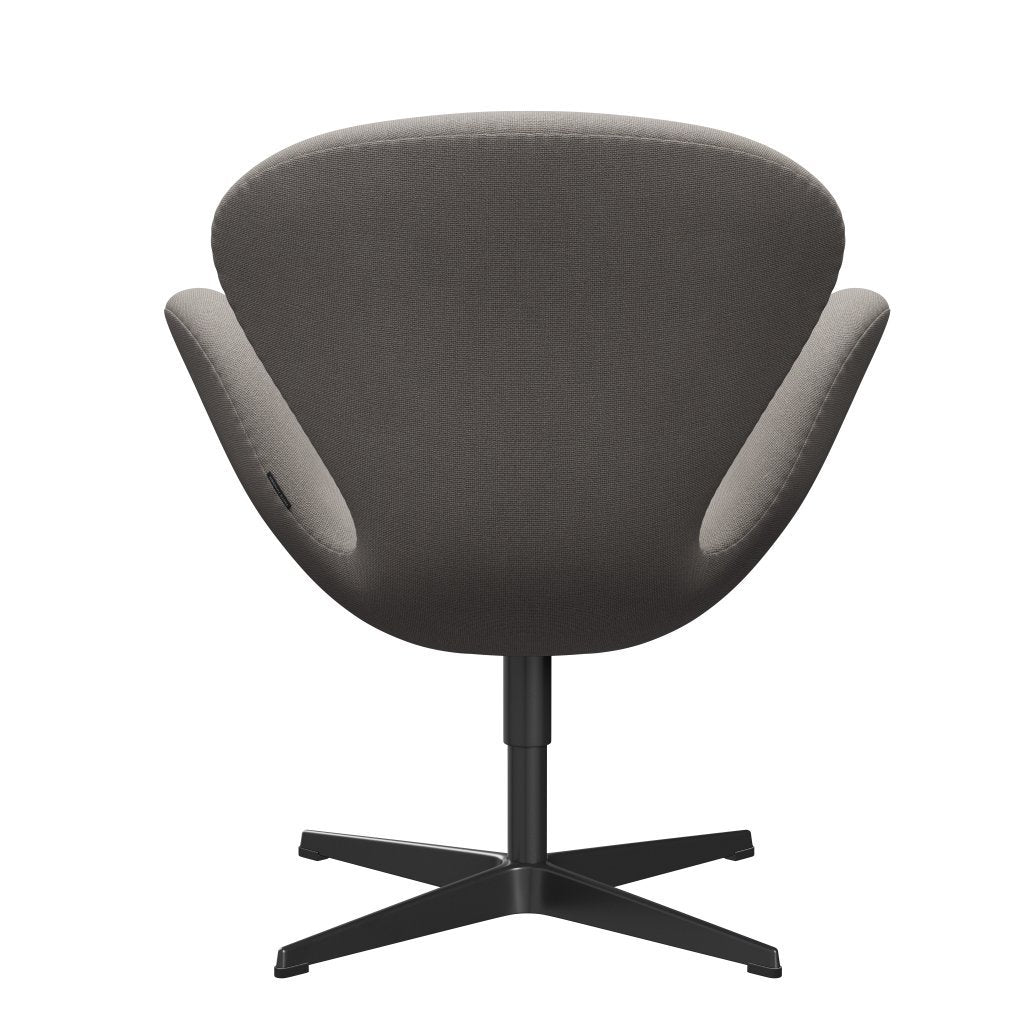 Fritz Hansen Swan Lounge Chair, Black Lacquered/Hallingdal Light Grey (113)