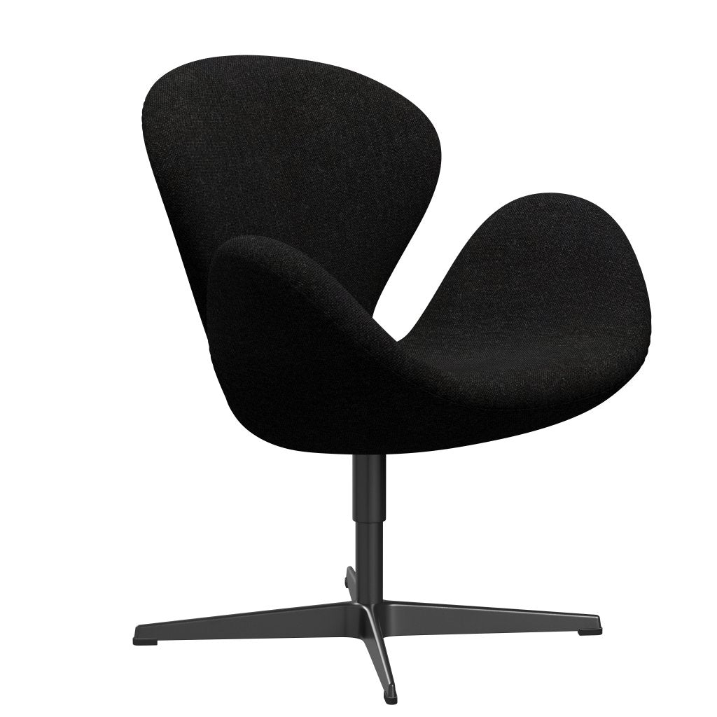 Fritz Hansen Swan Lounge Chair, Black Lacquered/Hallingdal Charcoal