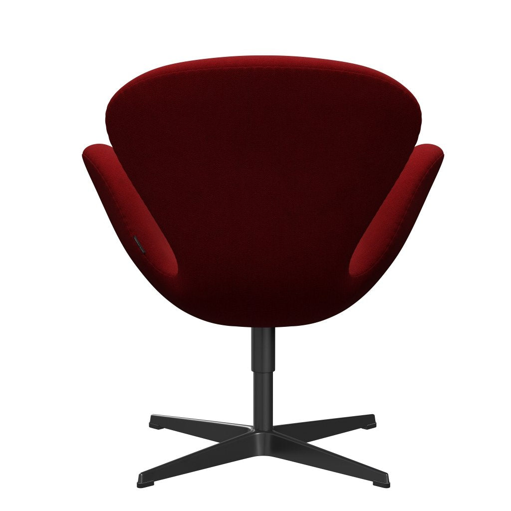 Fritz Hansen Swan Lounge, czarny lakier/Hallingdal Red (657)