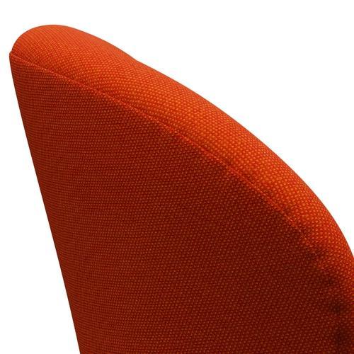 Fritz Hansen Swan Lounge Chair, Black Lacquered/Hallingdal Red/Orange