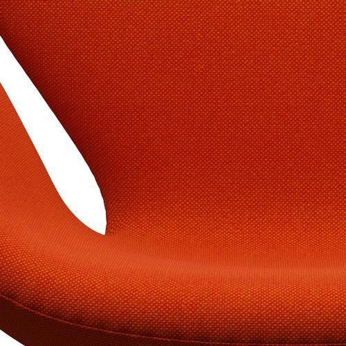 Fritz Hansen Swan Lounge Chair, Black Lacquered/Hallingdal Red/Orange