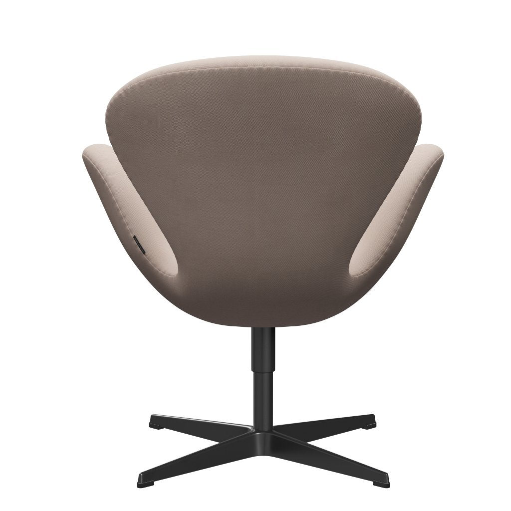 Fritz Hansen Swan Lounge Chair, Black Lacquered/Rime Sand Light