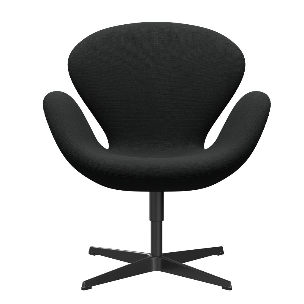 Fritz Hansen Swan Lounge Chair, Black Lacquered/Steelcut Dark Brown (380)