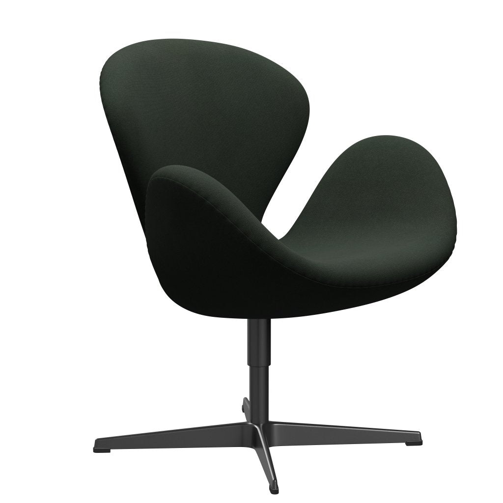 Fritz Hansen Swan Lounge, czarny lakier/Steelcut Dark Army Green