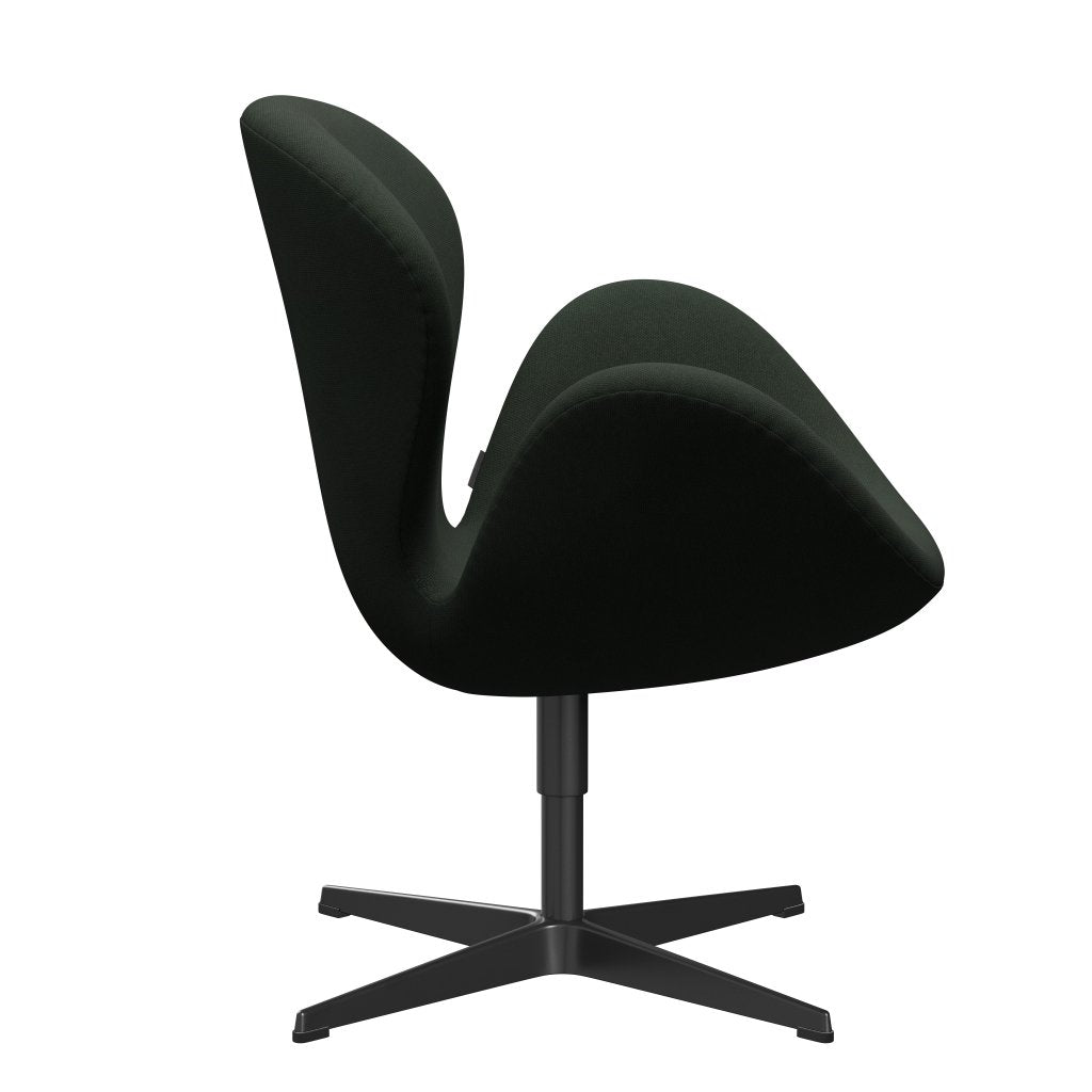 Fritz Hansen Swan Lounge, czarny lakier/Steelcut Dark Army Green