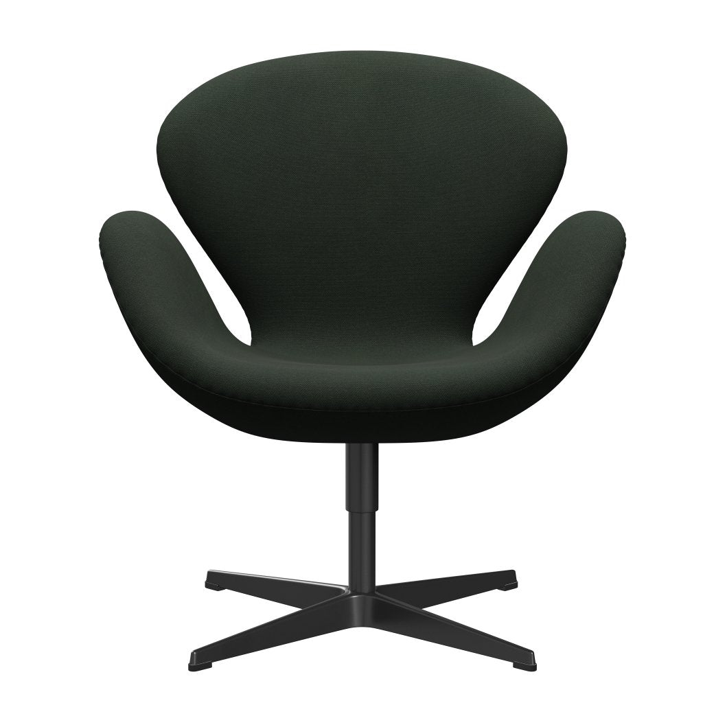 Fritz Hansen Swan Lounge, czarny lakier/Steelcut Dark Army Green