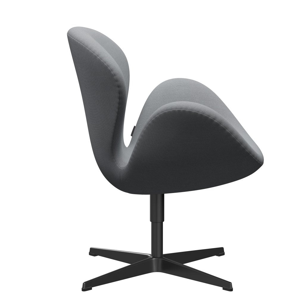 Fritz Hansen Swan Lounge Chair, Black Lacquered/Steelcut Light Grey