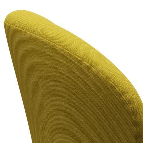 Fritz Hansen Swan Lounge Chair, Black Lacquered/Steelcut Light Green/Yellow