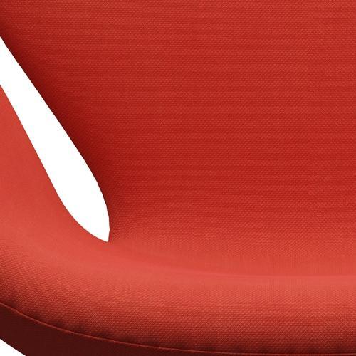 Fritz Hansen Swan Lounge Chair, Black Lacquered/Steelcut Light Red