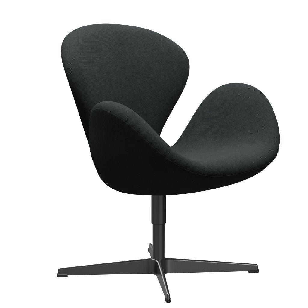 Fritz Hansen Swan Lounge Chair, Black Lacquered/Steelcut Charcoal