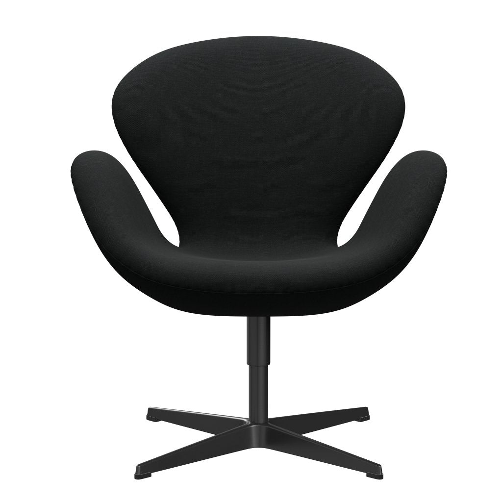 Fritz Hansen Swan Lounge Chair, Black Lacquered/Steelcut Black