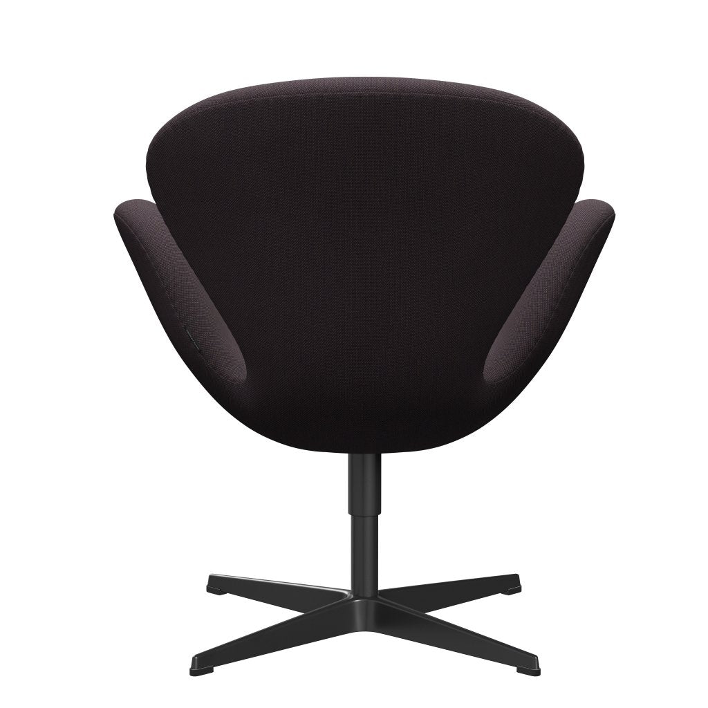 Fritz Hansen Swan Lounge Chair, Black Lacquered/Steelcut Trio Brown