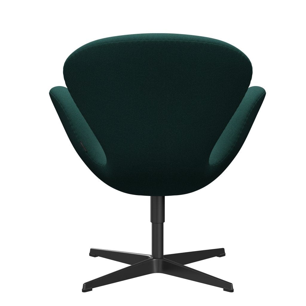 Fritz Hansen Swan Lounge, czarny lakier/Steelcut Trio Dark Green