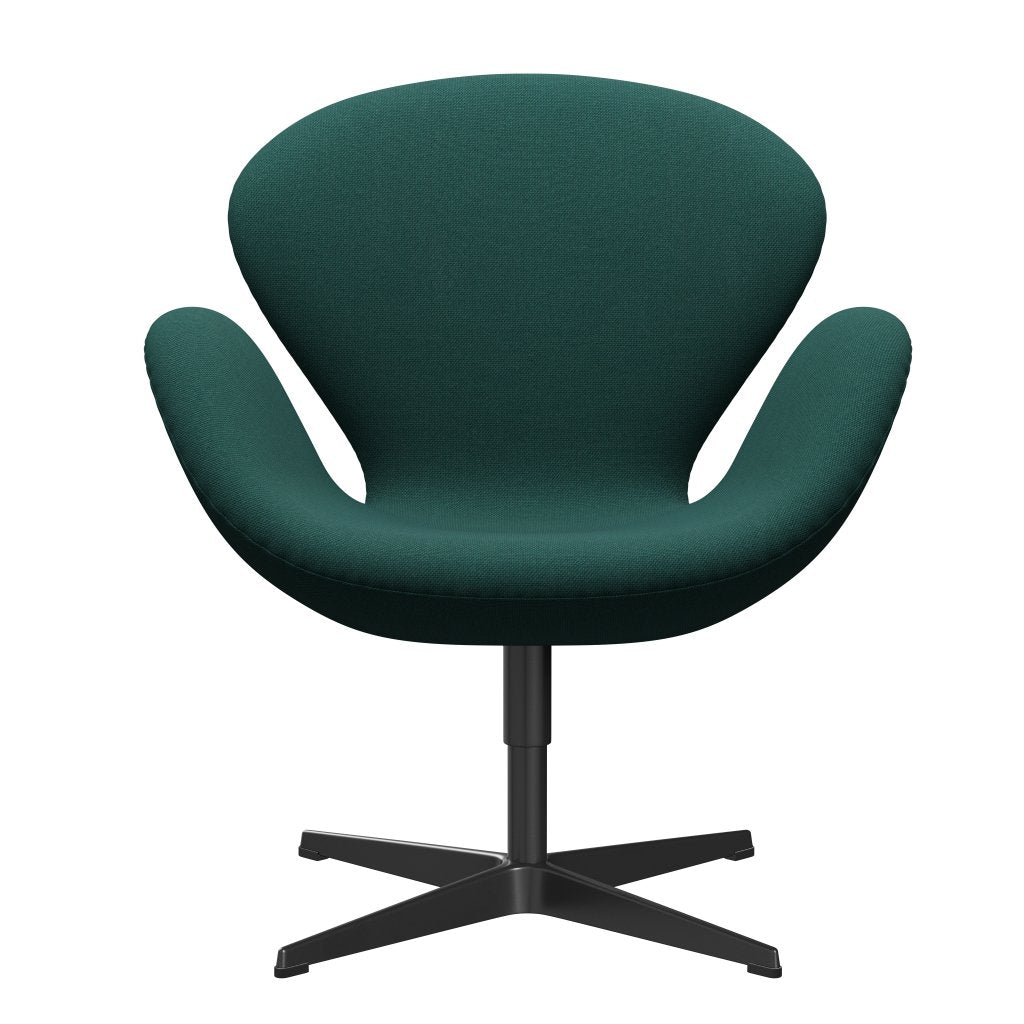 Fritz Hansen Swan Lounge, czarny lakier/Steelcut Trio Dark Green