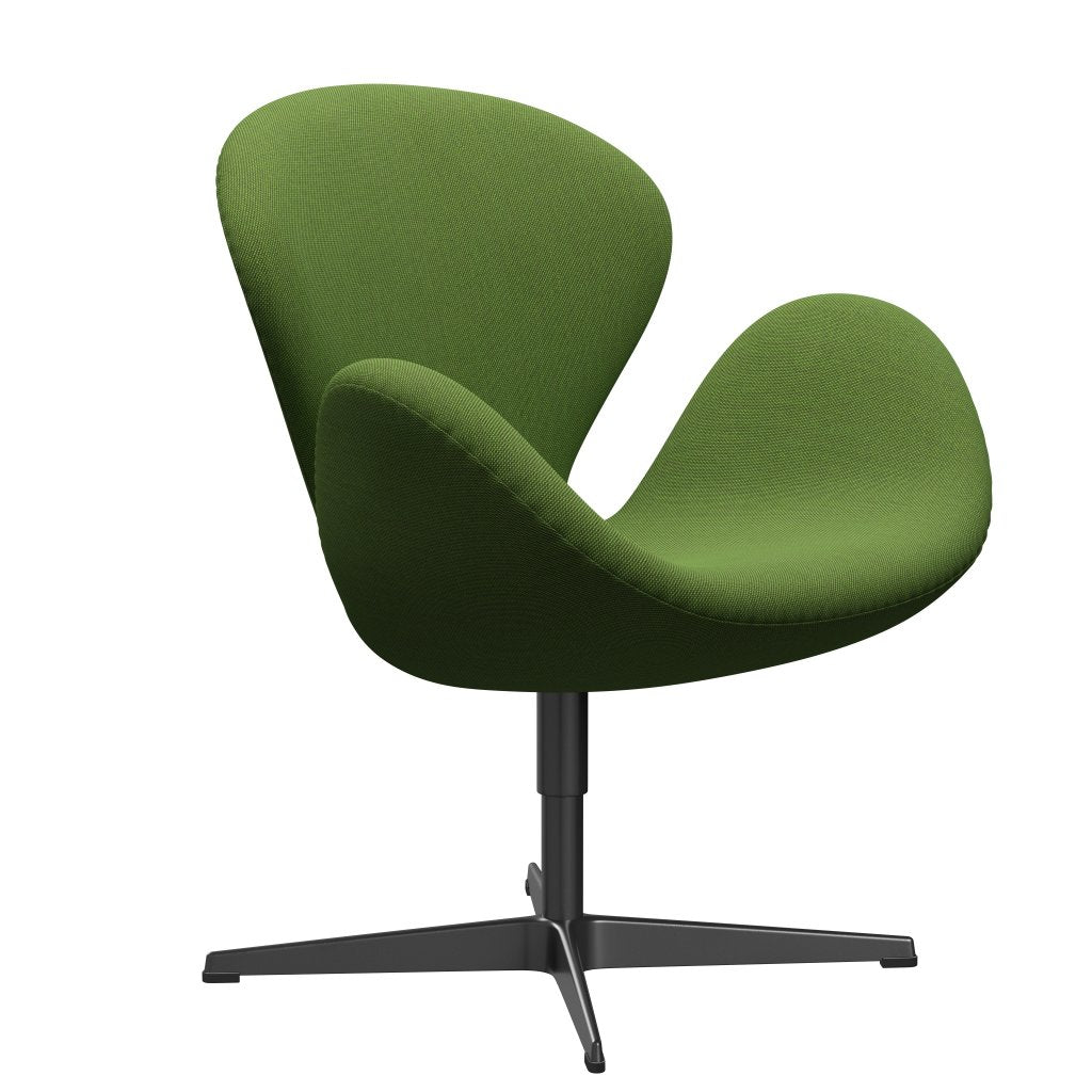 Fritz Hansen Swan Sallo -Lounge, czarny lakier/Steelcut Trio Grass Green