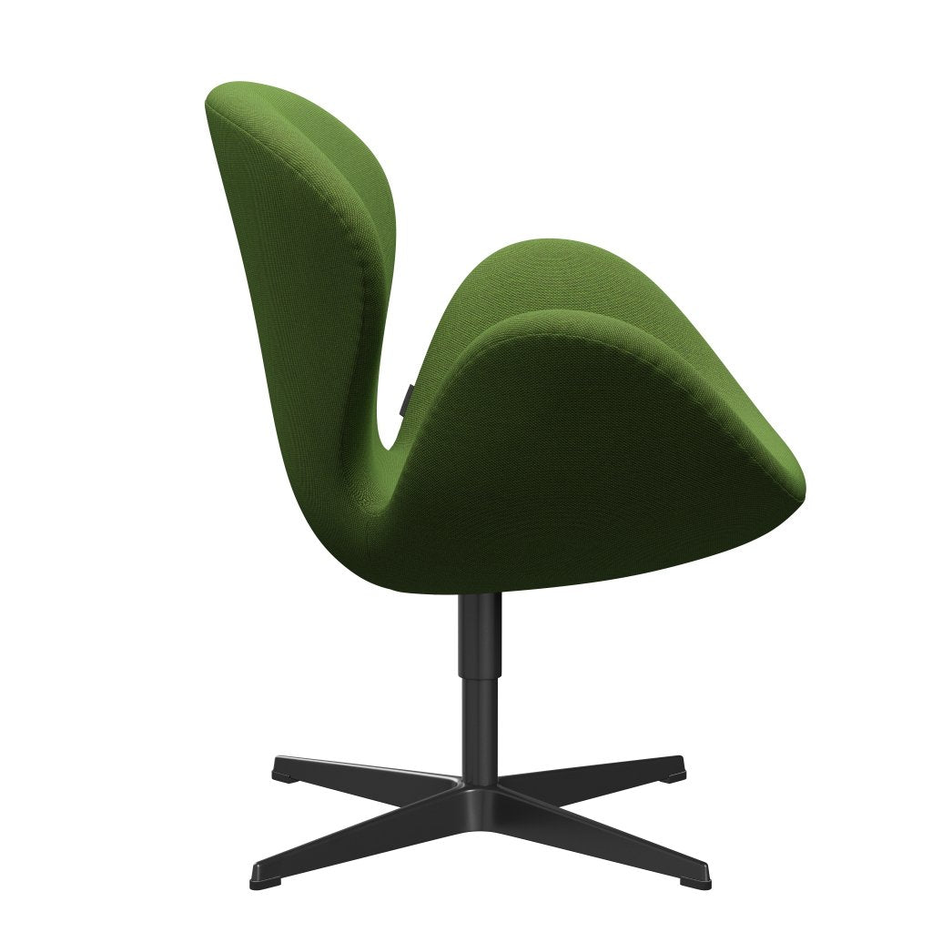 Fritz Hansen Swan Sallo -Lounge, czarny lakier/Steelcut Trio Grass Green