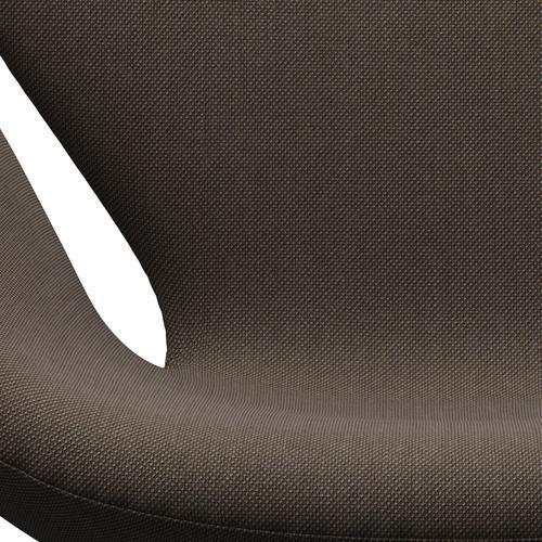 Fritz Hansen Swan Lounge Chair, Black Lacquered/Steelcut Trio Grey/Brown