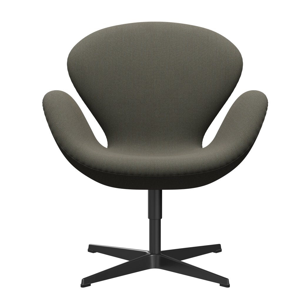 FRITZ HANSEN SWAN SALOUNGE, czarny lakier/Steelcut Trio Grey/Green