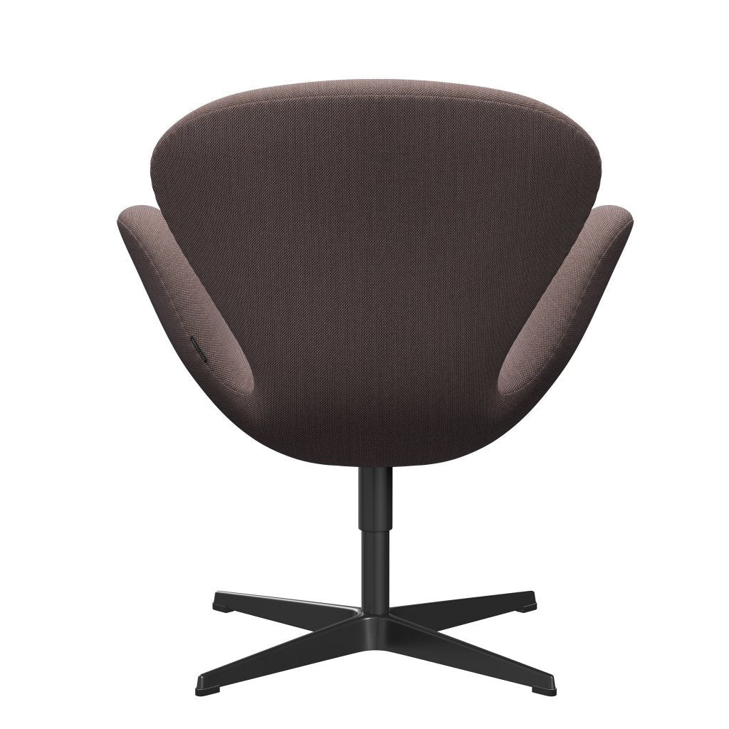 Fritz Hansen Swan Lounge Chair, Black Lacquered/Steelcut Trio Orange/Light Grey/Black