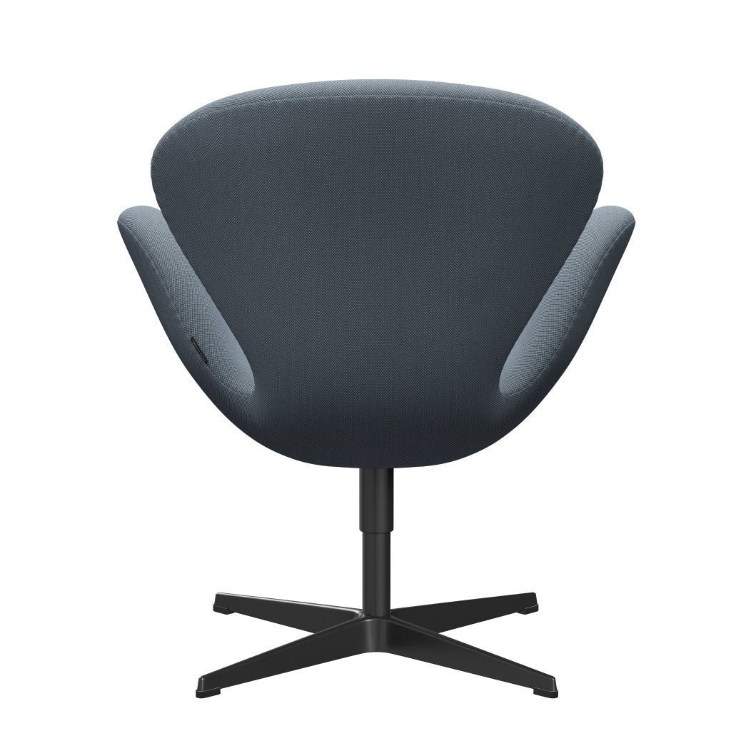 Fritz Hansen Swan Lounge, czarny lakier/Steelcut Trio Pastel Blue