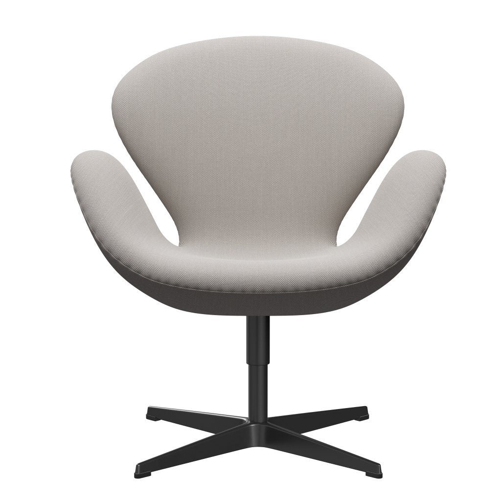 Fritz Hansen Swan Lounge, czarny lakier/Steelcut Trio White & Grey