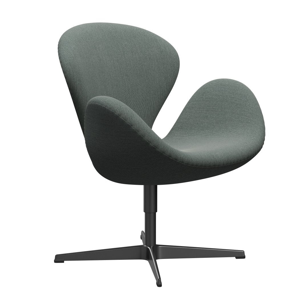 Fritz Hansen Swan Frea, czarny lakier/Steelcut Trio White/Dark Green