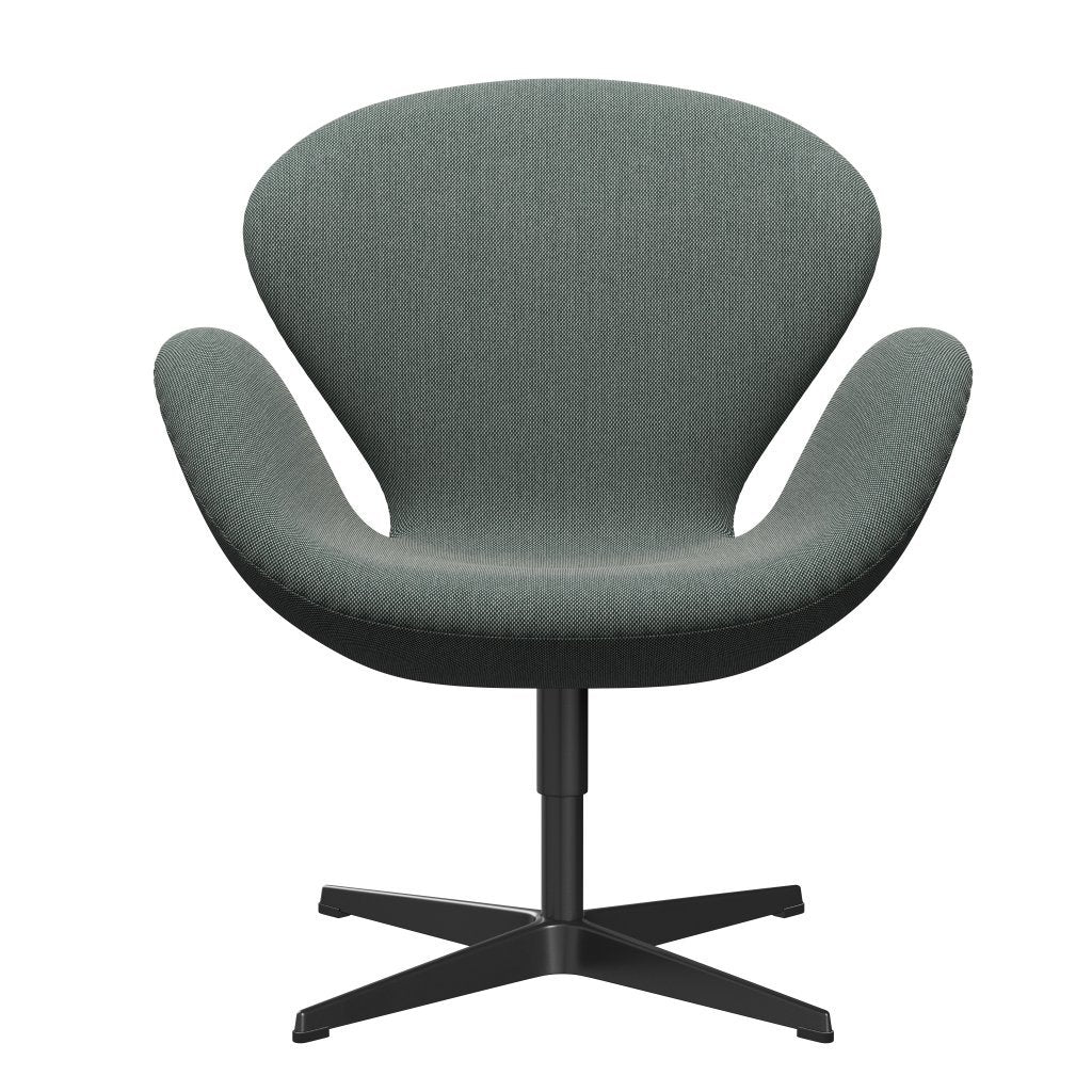 Fritz Hansen Swan Frea, czarny lakier/Steelcut Trio White/Dark Green