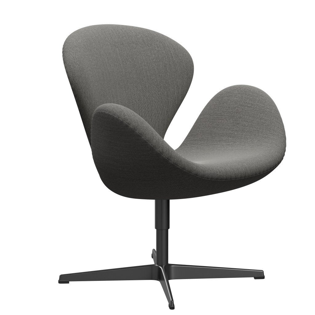 FRITZ HANSEN SWAN SALOUNGE, czarny lakier/Steelcut Trio White/Black