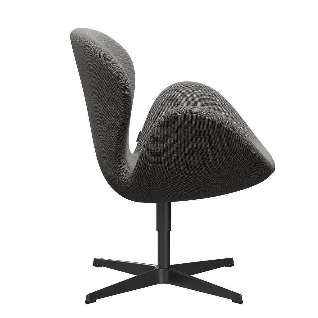 FRITZ HANSEN SWAN SALOUNGE, czarny lakier/Steelcut Trio White/Black