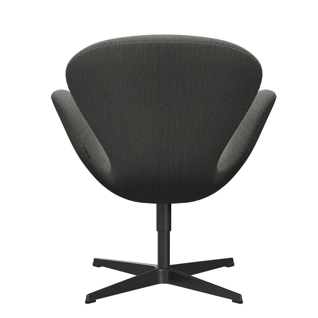 FRITZ HANSEN SWAN SALOUNGE, czarny lakier/Steelcut Trio White/Black