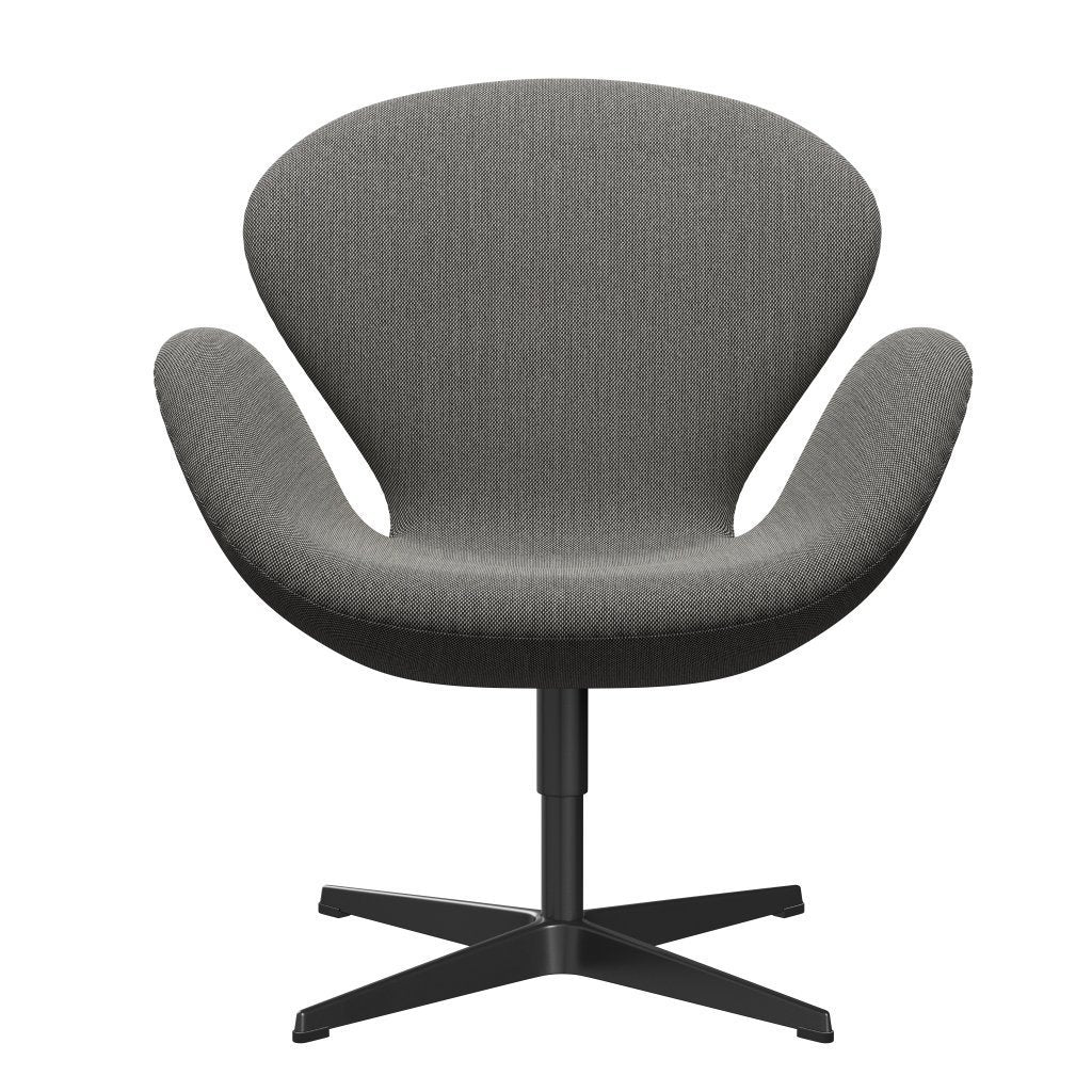 FRITZ HANSEN SWAN SALOUNGE, czarny lakier/Steelcut Trio White/Black