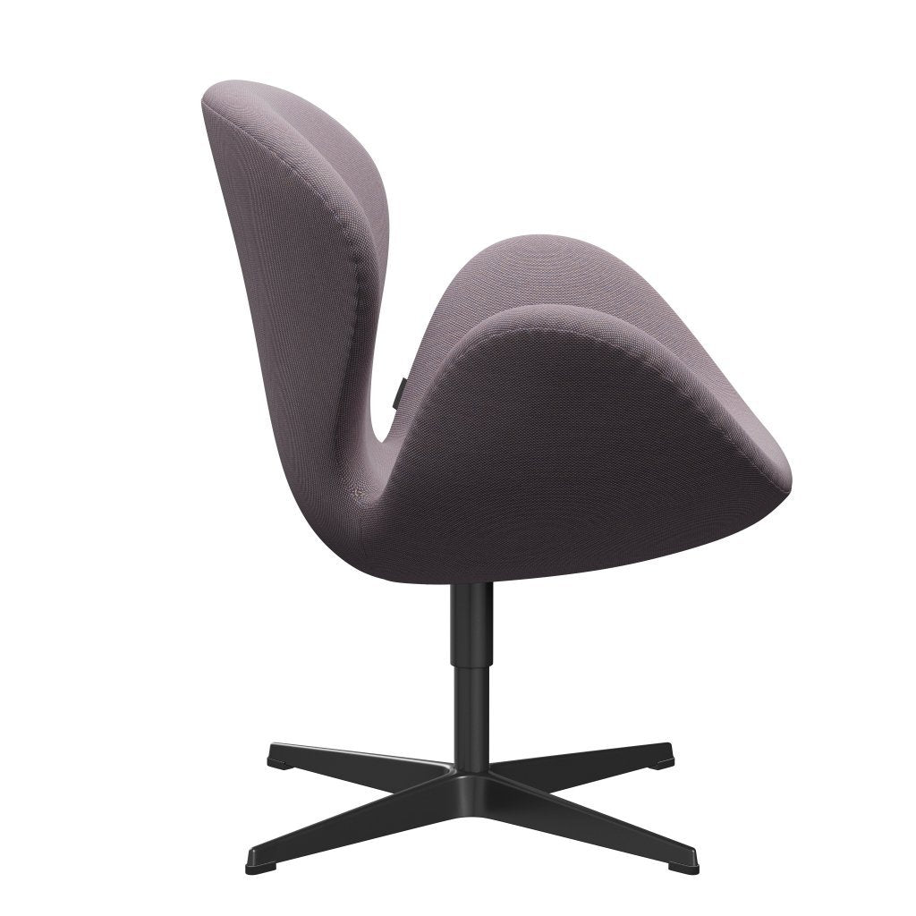 Fritz Hansen Swan Lounge, czarny lakier/Steelcut Trio White/Violet