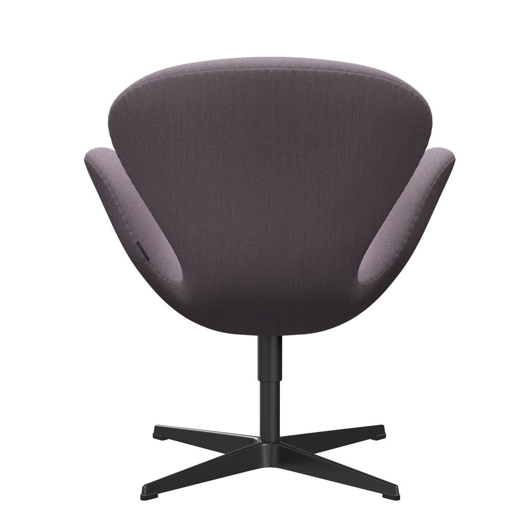 Fritz Hansen Swan Lounge, czarny lakier/Steelcut Trio White/Violet