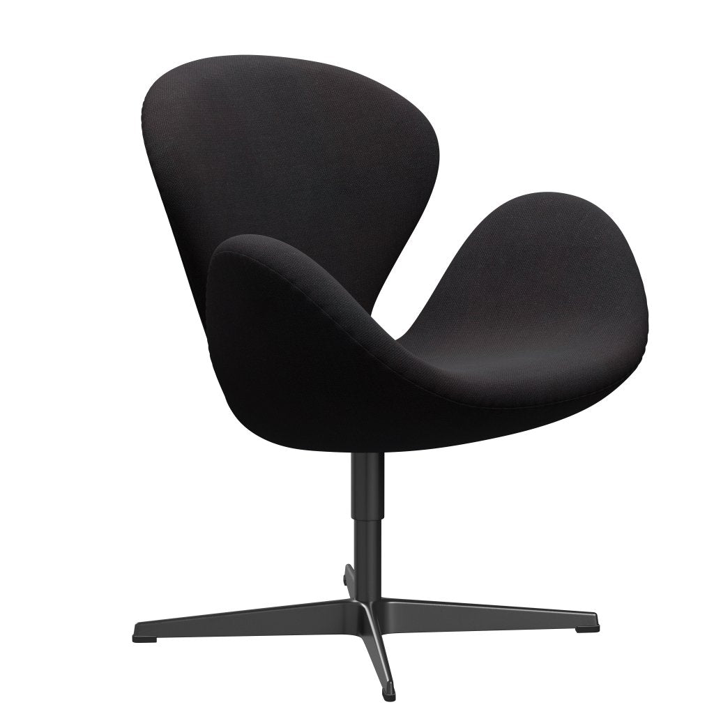 Fritz Hansen Swan Lounge Chair, Black Lacquered/Sunniva Black (683)