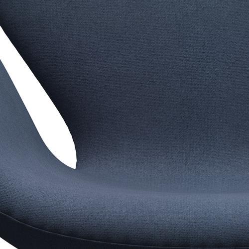 Fritz Hansen Swan Lounge Chair, Black Lacquered/Tonus Grey Blue