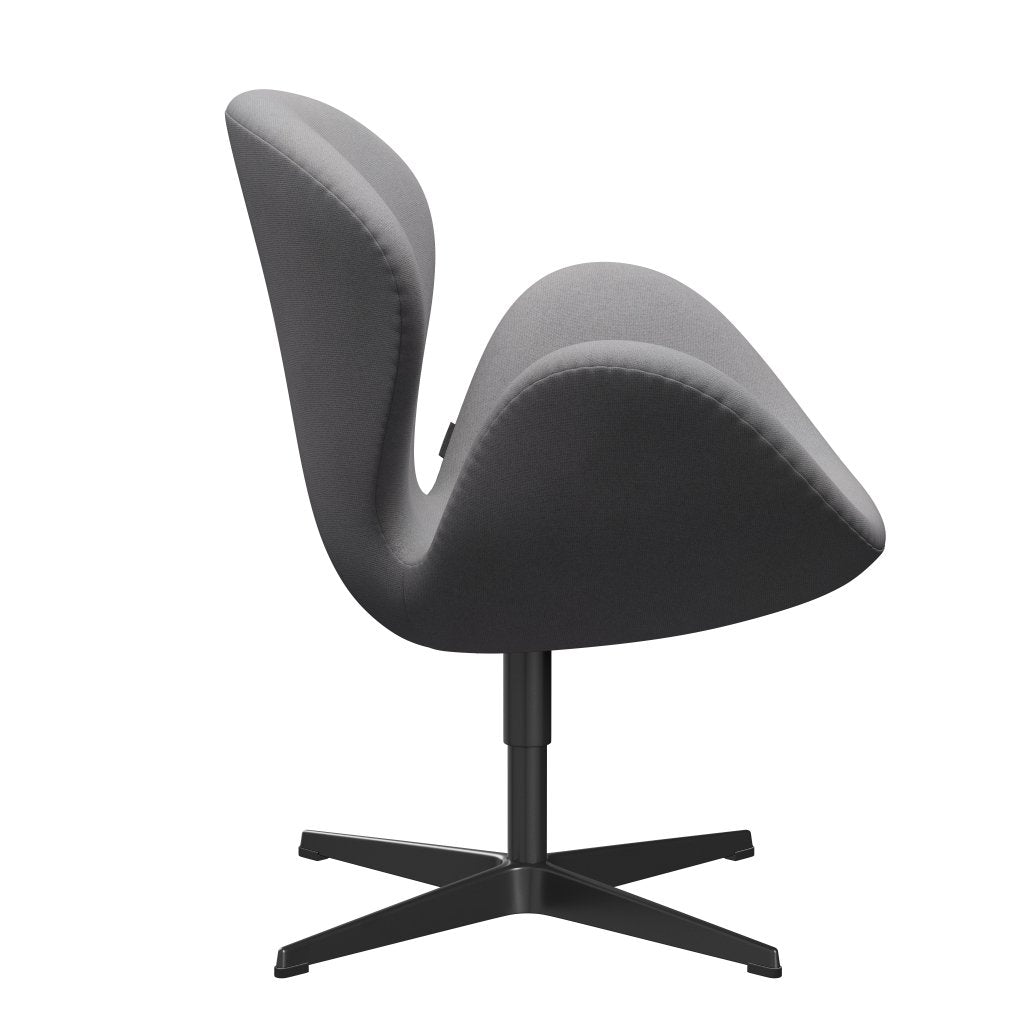 Fritz Hansen Swan Lounge Chair, Black Lacquered/Tonus Light Grey