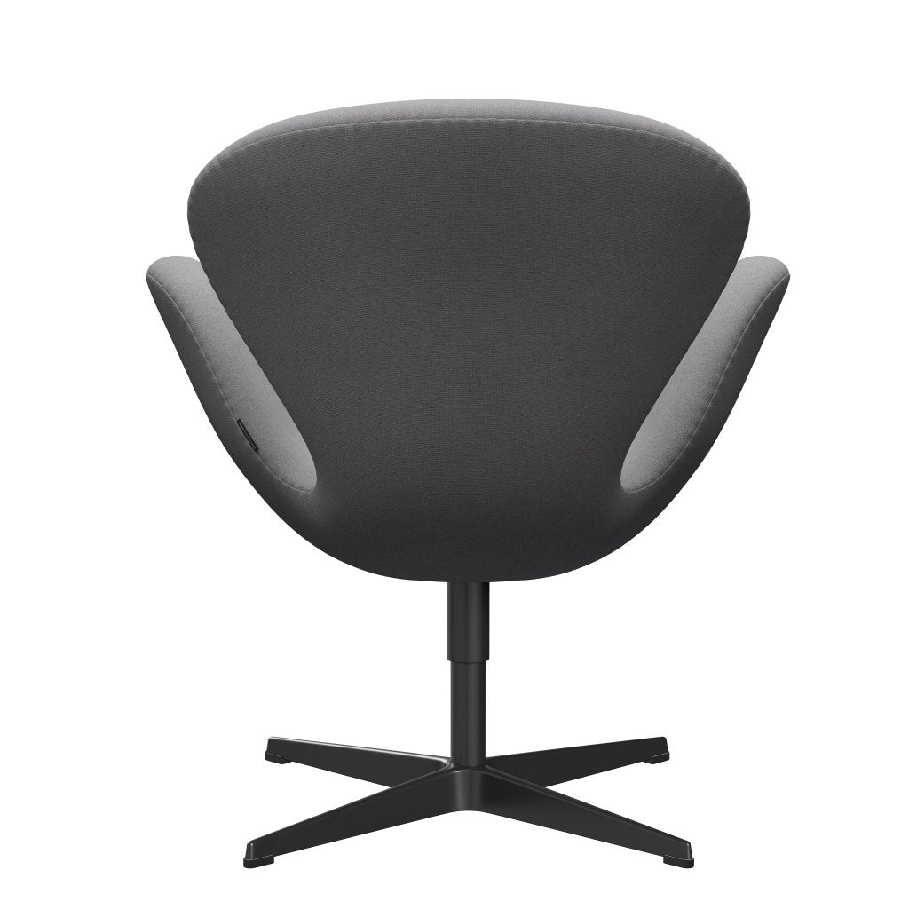 Fritz Hansen Swan Lounge Chair, Black Lacquered/Tonus Light Grey