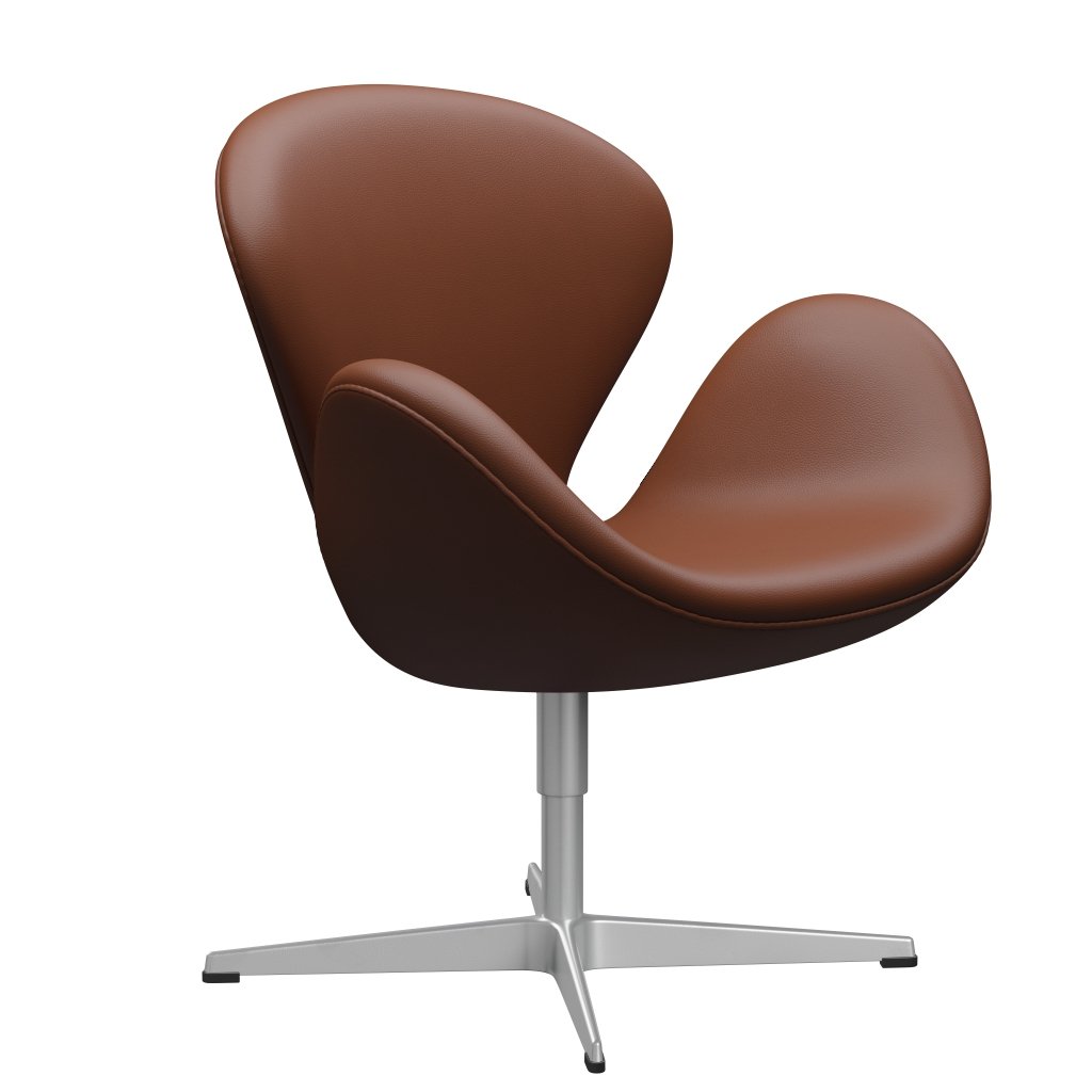 FRITZ HANSEN SWAN SALOUNGE, Srebrny Gray/Aura Cognac