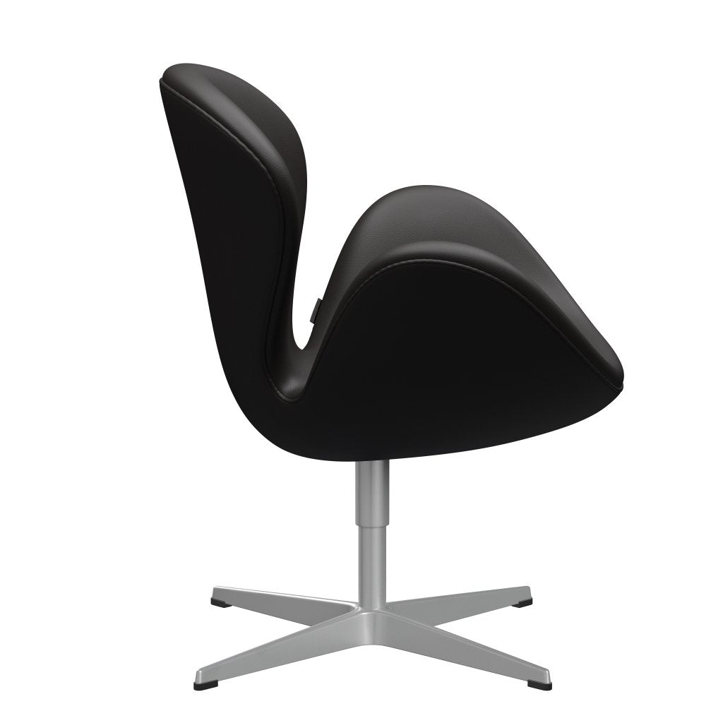 Fritz Hansen Swan Lounge Chair, Silver Grey/Aura Black Brown