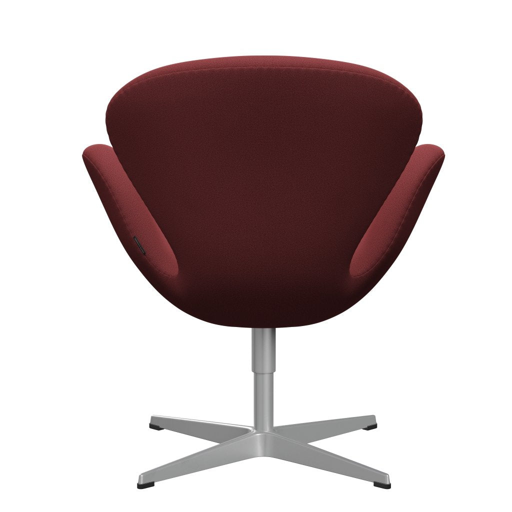 Fritz Hansen Swan Lounge Chair, Silver Grey/Capture Dark Red