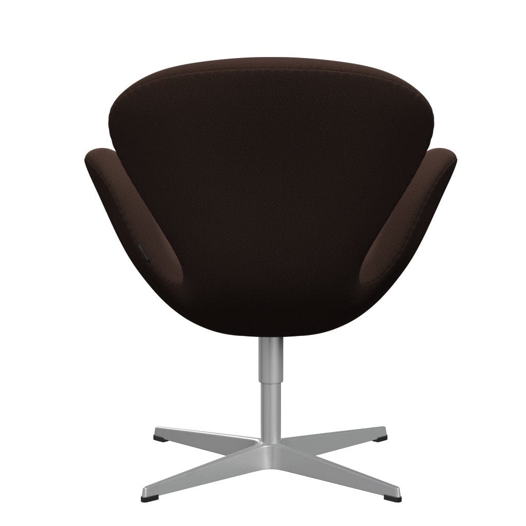 Fritz Hansen Swan Lounge Chair, Silver Grey/Capture Chocolate Brown