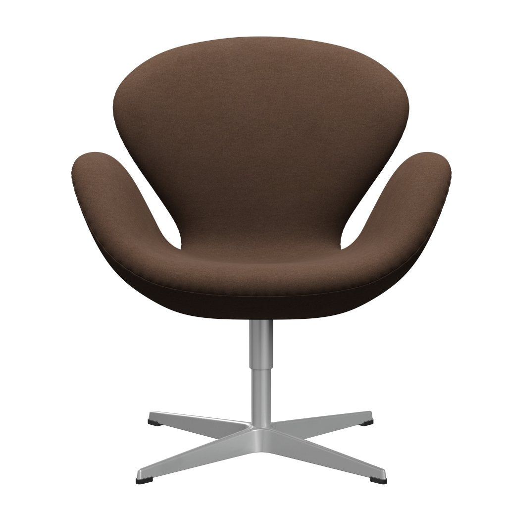 Fritz Hansen Swan Lounge Chair, Silver Grey/Divina Dark Brown (356)