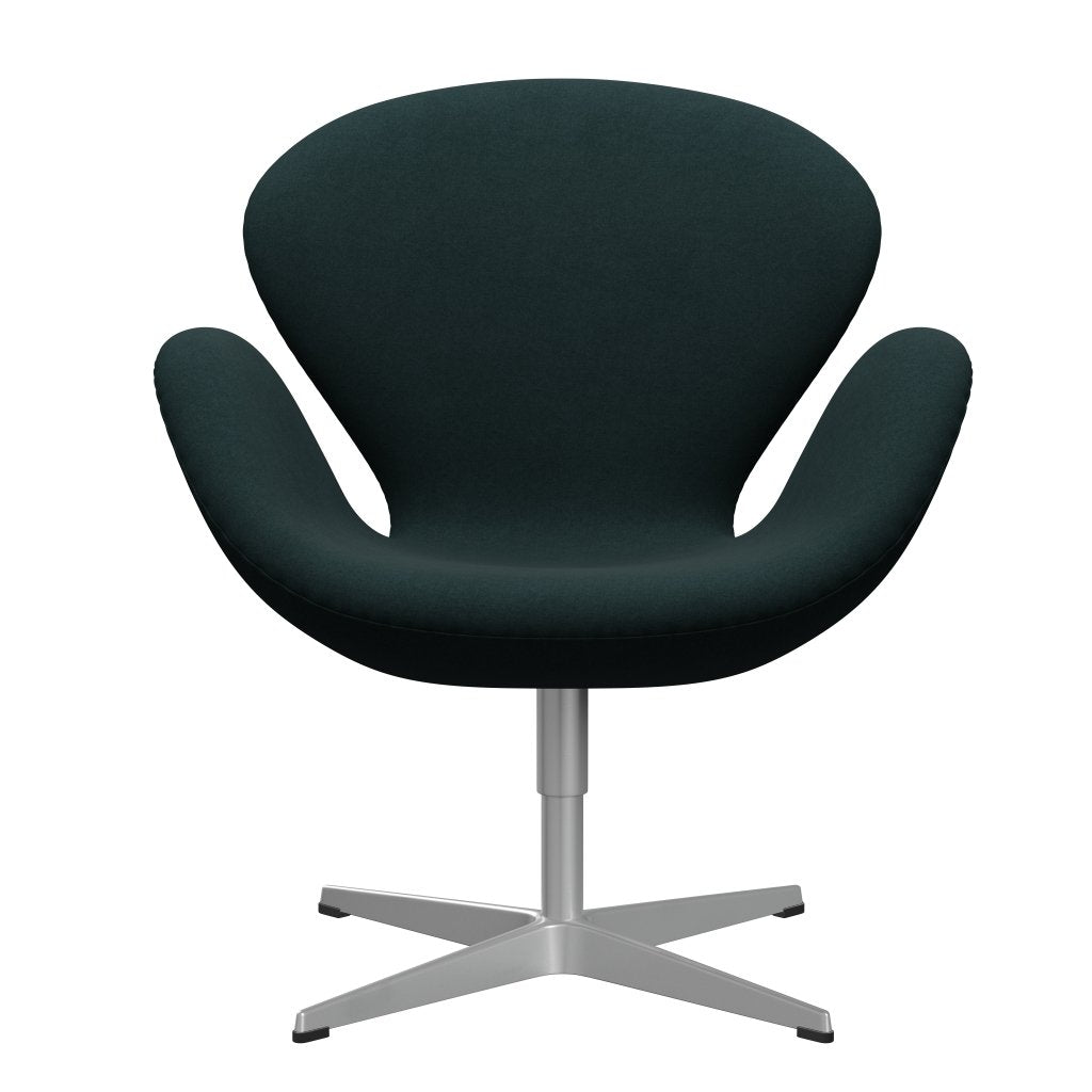 Fritz Hansen Swan Lounge Chair, Silver Grey/Divina Dark Green (886)