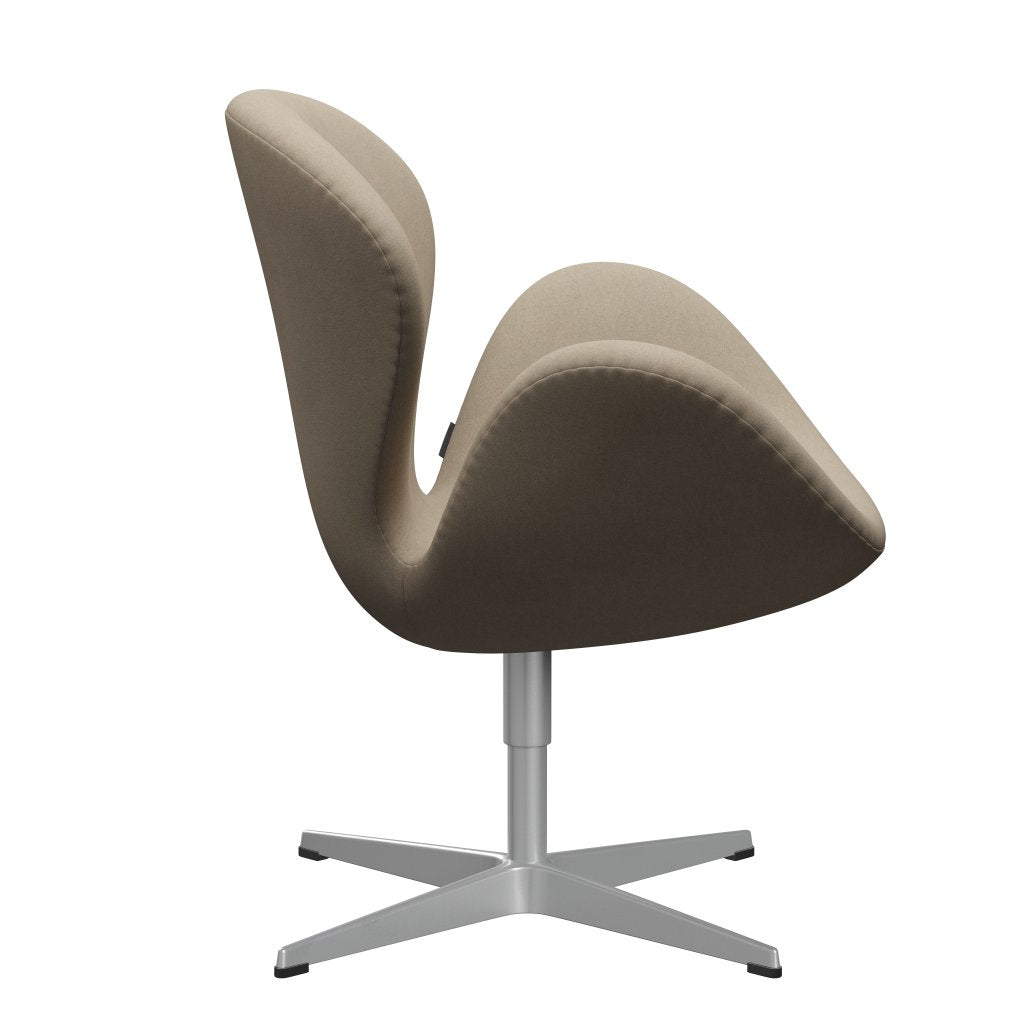 Fritz Hansen Swan Lounge, srebrny szary/divina Light Beige