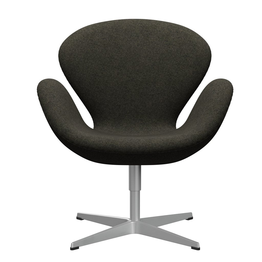 Fritz Hansen Swan Lounge Chair, Silver Grey/Divina Melange Grey Brown