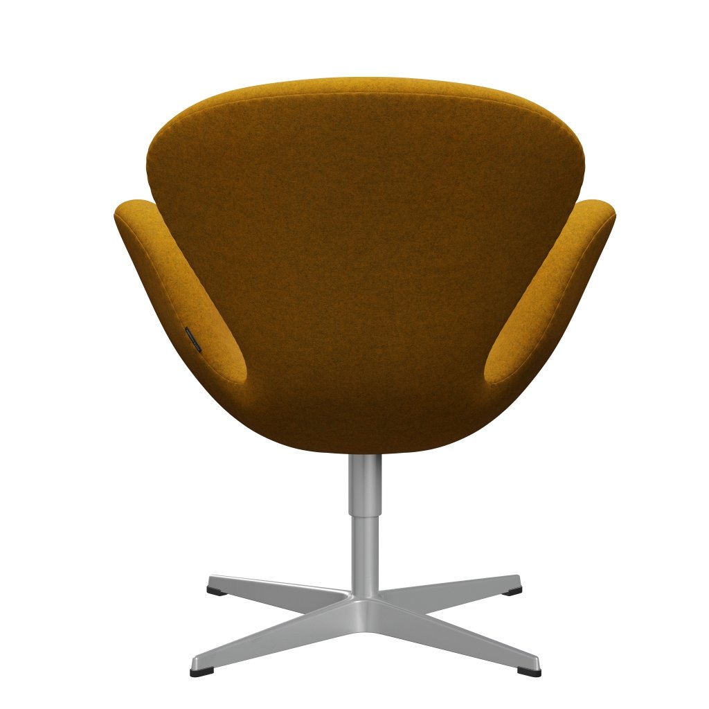 Fritz Hansen Swan Lounge Chair, Silver Grey/Divina Melange Ochre Yellow