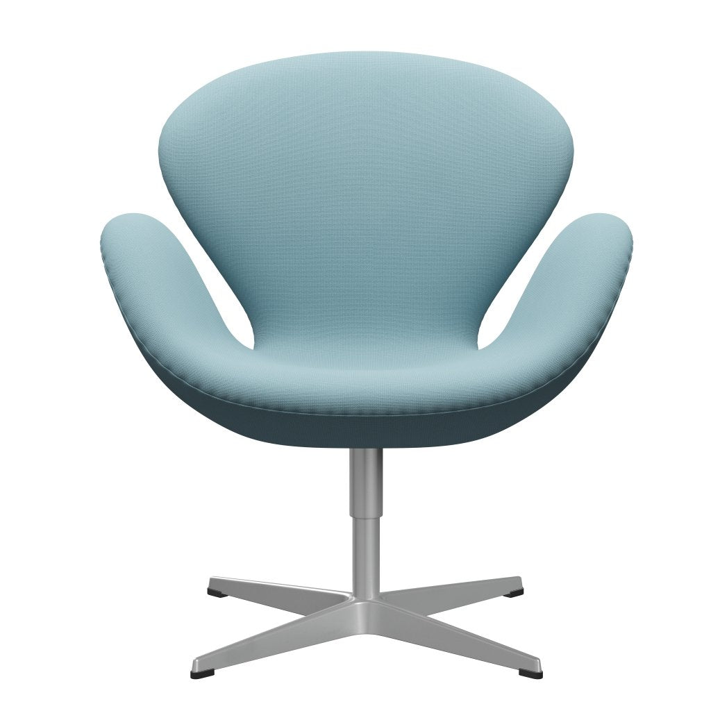 Fritz Hansen Swan Lounge Chair, Silver Grey/Fame Turquoise Light