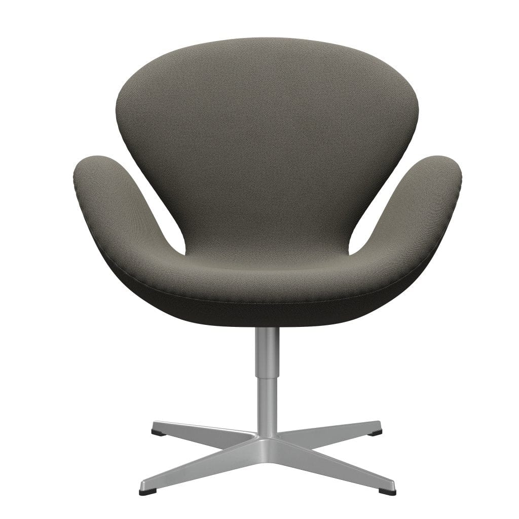 Fritz Hansen Swan Lounge Chair, Silver Grey/Rime Dark Grey/Beige