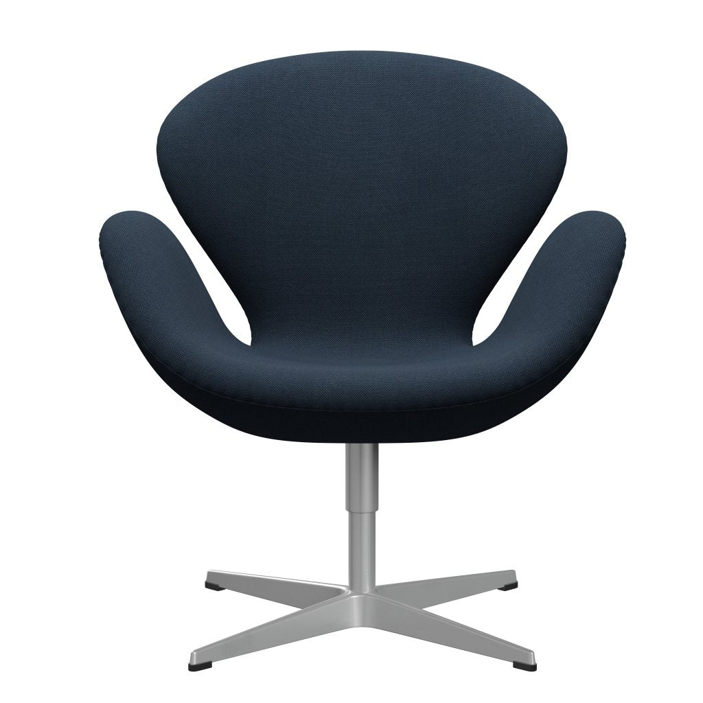 Fritz Hansen Swan Lounge Chair, Silver Grey/Steelcut Trio Dark Dust Blue