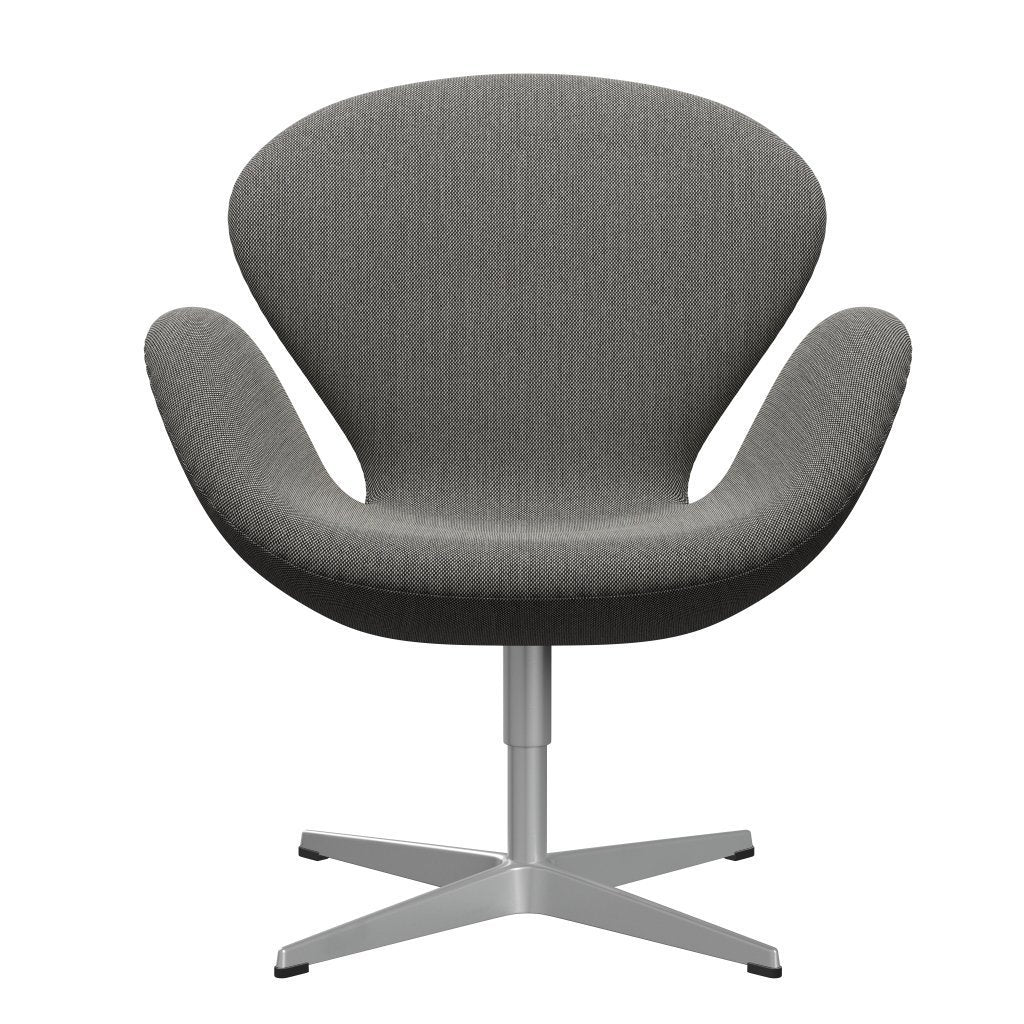 Fritz Hansen Swan Lounge Chair, Silver Grey/Steelcut Trio White/Black